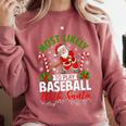 Most Likely To Play Baseball With Santa Christmas Pajamas Comfort Colors Sweatshirt Orchid Most Likely To Play Baseball With Santa Christmas Pajamas Comfort Colors Sweatshirt Orchid