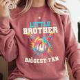 Little Brother Biggest Fan Baseball Cream Drip Crossed Bats Comfort Colors Sweatshirt Orchid Little Brother Biggest Fan Baseball Cream Drip Crossed Bats Comfort Colors Sweatshirt Orchid