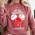 Little Slugger Boy Coming Soon Baby Announcement Baseball Comfort Colors Sweatshirt Orchid Little Slugger Boy Coming Soon Baby Announcement Baseball Comfort Colors Sweatshirt Orchid