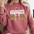 Loud And Proud Baseball Mom Leopard Mama Loves Comfort Colors Sweatshirt Orchid
