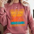 Loud And Proud Baseball Mom Vibrant Colorful Stripe Comfort Colors Sweatshirt Orchid