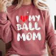 I LOVE MY BASEBALL MOM Comfort Colors Sweatshirt Orchid I LOVE MY BASEBALL MOM Comfort Colors Sweatshirt Orchid