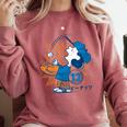 Lucy Van Pelt Baseball Catch Comfort Colors Sweatshirt Orchid