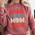 Mama Mommy Mom Bruh Baseball For Women Grandma Mother's Day Comfort Colors Sweatshirt Orchid