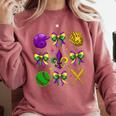 Mardi Gras Baseball Coquette Bow Fat Tuesday Parade Girls Comfort Colors Sweatshirt Orchid Mardi Gras Baseball Coquette Bow Fat Tuesday Parade Girls Comfort Colors Sweatshirt Orchid