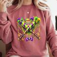Mardi Gras Baseball Jester Hat New Orleans Men Women Kid Comfort Colors Sweatshirt Orchid Mardi Gras Baseball Jester Hat New Orleans Men Women Kid Comfort Colors Sweatshirt Orchid