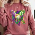 Mardi Gras Ice Cream Drip Baseball Sports For Men Women Kids Comfort Colors Sweatshirt Orchid