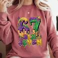 Mardi Gras Six Seven Baseball Drip Number 6 7 Meme Comfort Colors Sweatshirt Orchid Mardi Gras Six Seven Baseball Drip Number 6 7 Meme Comfort Colors Sweatshirt Orchid