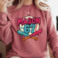 Mason 67 Ice Cream Drip Baseball Meme Graphics Comfort Colors Sweatshirt Orchid