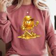 Melting Baseball Mascot Slugger Bat Cap Cartoon Comfort Colors Sweatshirt Orchid Melting Baseball Mascot Slugger Bat Cap Cartoon Comfort Colors Sweatshirt Orchid