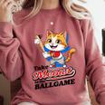 Take Meowt To The Ball Game Tee Slugger Cat Baseball Comfort Colors Sweatshirt Orchid