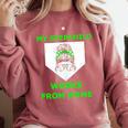 Messy Bun Baseball Mom My Stepchild Works From Home Comfort Colors Sweatshirt Orchid