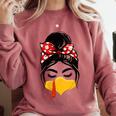 Messy Bun Baseball Mom Turkey Face Matching Thanksgiving Comfort Colors Sweatshirt Orchid Messy Bun Baseball Mom Turkey Face Matching Thanksgiving Comfort Colors Sweatshirt Orchid