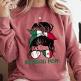 Mexico Baseball Mom Messy Bun Comfort Colors Sweatshirt Orchid Mexico Baseball Mom Messy Bun Comfort Colors Sweatshirt Orchid