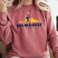Milwaukee Baseball Minimalist City Skyline Baseball Lover Comfort Colors Sweatshirt Orchid Milwaukee Baseball Minimalist City Skyline Baseball Lover Comfort Colors Sweatshirt Orchid