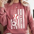 Mom Of Ballers USA Flag Soccer Baseball Mom Comfort Colors Sweatshirt Orchid Mom Of Ballers USA Flag Soccer Baseball Mom Comfort Colors Sweatshirt Orchid