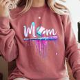 Mom Baseball Ice Cream Drip Birthday Boy Family Comfort Colors Sweatshirt Orchid