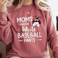 Moms Against White Baseball Pants For a Baseball Mom Comfort Colors Sweatshirt Orchid
