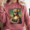 Mona Lisa Baseball Trending Aesthetic Streetwear Comfort Colors Sweatshirt Orchid