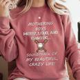 Mothering Boys Messy Loud Chaotic Baseball Mom Comfort Colors Sweatshirt Orchid Mothering Boys Messy Loud Chaotic Baseball Mom Comfort Colors Sweatshirt Orchid