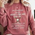 Mothering Boys Messy Loud Chaotic Baseball Mom Premium Comfort Colors Sweatshirt Orchid Mothering Boys Messy Loud Chaotic Baseball Mom Premium Comfort Colors Sweatshirt Orchid