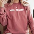 Mrs Coach Football Basketball Baseball Coach Wife Comfort Colors Sweatshirt Orchid
