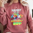 Nanny Of The Birthday Boy Baseball Football Colorful Comfort Colors Sweatshirt Orchid