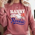 Nanny Rookie Of Year 1st Birthday Baseball Theme Matching Comfort Colors Sweatshirt Orchid