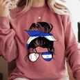 Nicaraguan Baseball Mom Nicaragua Flag Baseball Girl Comfort Colors Sweatshirt Orchid
