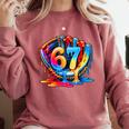 Number 67 Baseball Glove Ice Cream Drip Six Seven Meme Comfort Colors Sweatshirt Orchid Number 67 Baseball Glove Ice Cream Drip Six Seven Meme Comfort Colors Sweatshirt Orchid