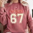 Number 67 Meme Six Seven Baseball Style Kids Boy Teen Comfort Colors Sweatshirt Orchid