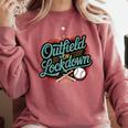 Outfield On Lockdown Baseball Defense Sports Comfort Colors Sweatshirt Orchid Outfield On Lockdown Baseball Defense Sports Comfort Colors Sweatshirt Orchid