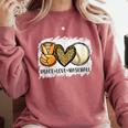 Peace Love Baseball Mom Leopard Print Mother's Day Comfort Colors Sweatshirt Orchid Peace Love Baseball Mom Leopard Print Mother's Day Comfort Colors Sweatshirt Orchid