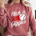 Pitch 'n Giggles Baseball Player Women Baseball Mom Comfort Colors Sweatshirt Orchid Pitch 'n Giggles Baseball Player Women Baseball Mom Comfort Colors Sweatshirt Orchid