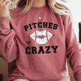 Pitches Be Crazy Baseball Moms Softball Players Hey Batter Comfort Colors Sweatshirt Orchid Pitches Be Crazy Baseball Moms Softball Players Hey Batter Comfort Colors Sweatshirt Orchid