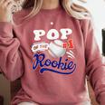 Pop Rookie Of Year 1st Birthday Baseball Theme Matching Comfort Colors Sweatshirt Orchid