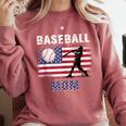 Proud Baseball MOM USA American Flag Family Game Day Comfort Colors Sweatshirt Orchid Proud Baseball MOM USA American Flag Family Game Day Comfort Colors Sweatshirt Orchid