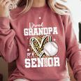 Proud Grandpa Of A 2026 Senior Baseball Graduation Leopard Comfort Colors Sweatshirt Orchid