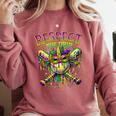 Respect The Drip Mardi Gras Baseball Ice Cream Boys Carnival Comfort Colors Sweatshirt Orchid