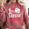Retro 100 Days Of School Baseball Teacher Student 100 Days Comfort Colors Sweatshirt Orchid