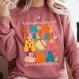 Retro Groovy In My Baseball Mom Era Happy Women Premium Comfort Colors Sweatshirt Orchid Retro Groovy In My Baseball Mom Era Happy Women Premium Comfort Colors Sweatshirt Orchid