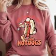 Retro Just Here For The Hotdogs Baseball Mom Sport Lover Comfort Colors Sweatshirt Orchid Retro Just Here For The Hotdogs Baseball Mom Sport Lover Comfort Colors Sweatshirt Orchid