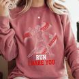 Run I Dare You Baseball Catcher Graphic Players Fans Comfort Colors Sweatshirt Orchid Run I Dare You Baseball Catcher Graphic Players Fans Comfort Colors Sweatshirt Orchid