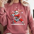 Santa Playing Baseball Christmas Candy Cane Fun Xmas Holiday Comfort Colors Sweatshirt Orchid Santa Playing Baseball Christmas Candy Cane Fun Xmas Holiday Comfort Colors Sweatshirt Orchid