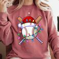 Santa Sports Christmas Baseball Player Comfort Colors Sweatshirt Orchid Santa Sports Christmas Baseball Player Comfort Colors Sweatshirt Orchid