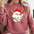 Santa Sports For Men Boys Christmas Baseball Player Comfort Colors Sweatshirt Orchid
