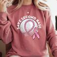 Save 2nd Base Breast Cancer Awareness Pink Ribbon Baseball Comfort Colors Sweatshirt Orchid Save 2nd Base Breast Cancer Awareness Pink Ribbon Baseball Comfort Colors Sweatshirt Orchid