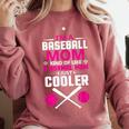 Self Expression Cool Baseball Mom Positive Thinking Comfort Colors Sweatshirt Orchid