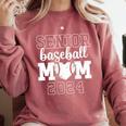 Senior Mom Baseball Player Son Senior Baseball Mom 2024 Comfort Colors Sweatshirt Orchid