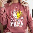 Senior Papa Class Of 2026 Baseball Softball Graduation Heart Comfort Colors Sweatshirt Orchid